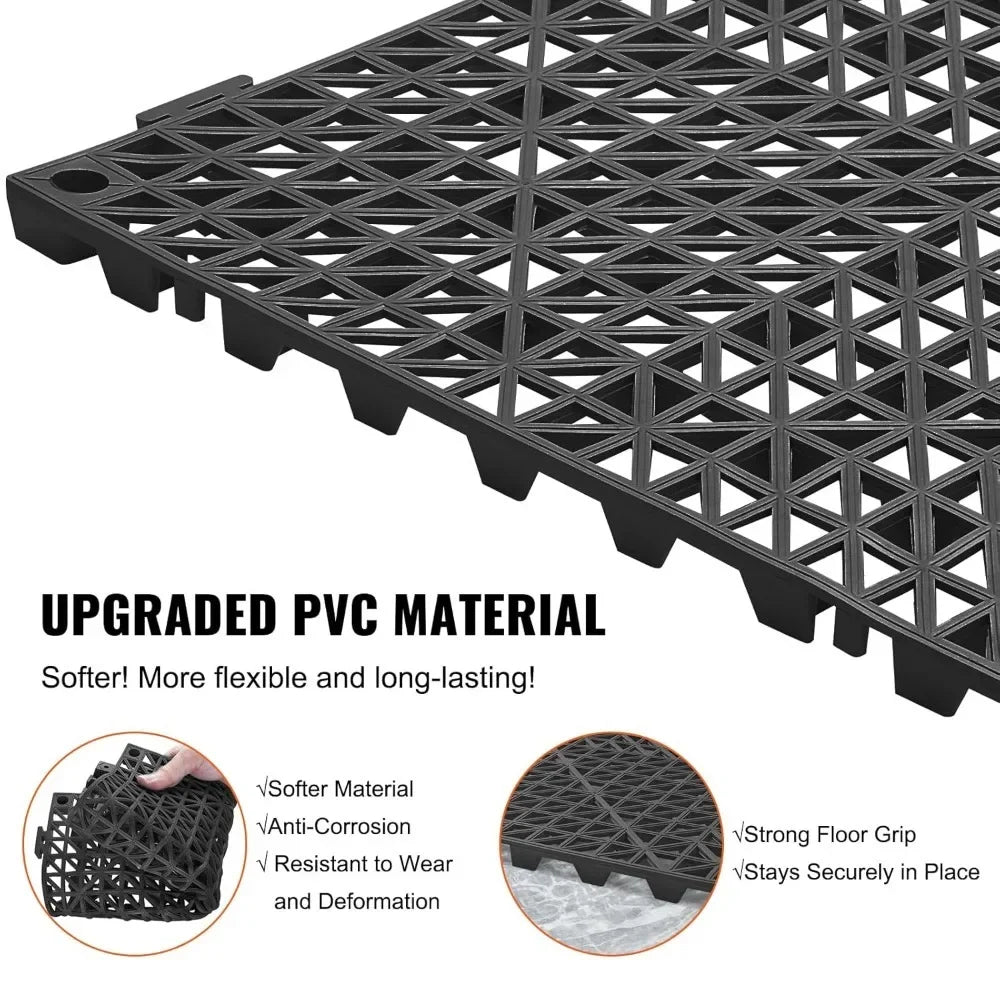 Interlocking Tile 50PCS Non-Slip Drainage Mat for Bathroom Kitchen Pool