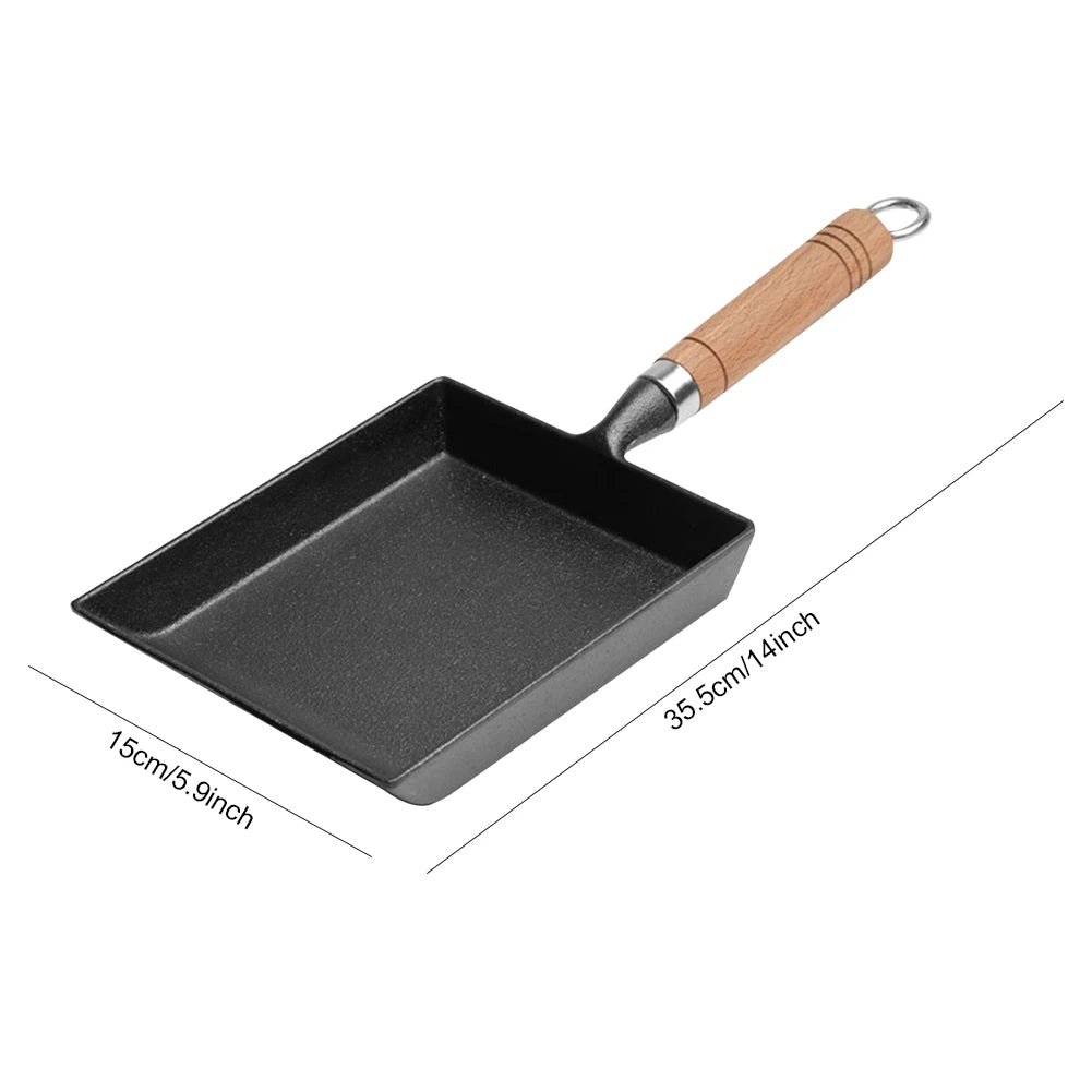 Cast Iron Non-Stick Tamagoyaki Egg Frying Pan Mini Omelette Pan