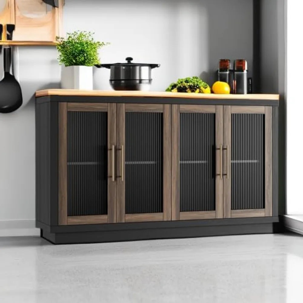 Buffet Cabinet Storage Sideboard 55.1 Inch Modern Kitchen Cabinet