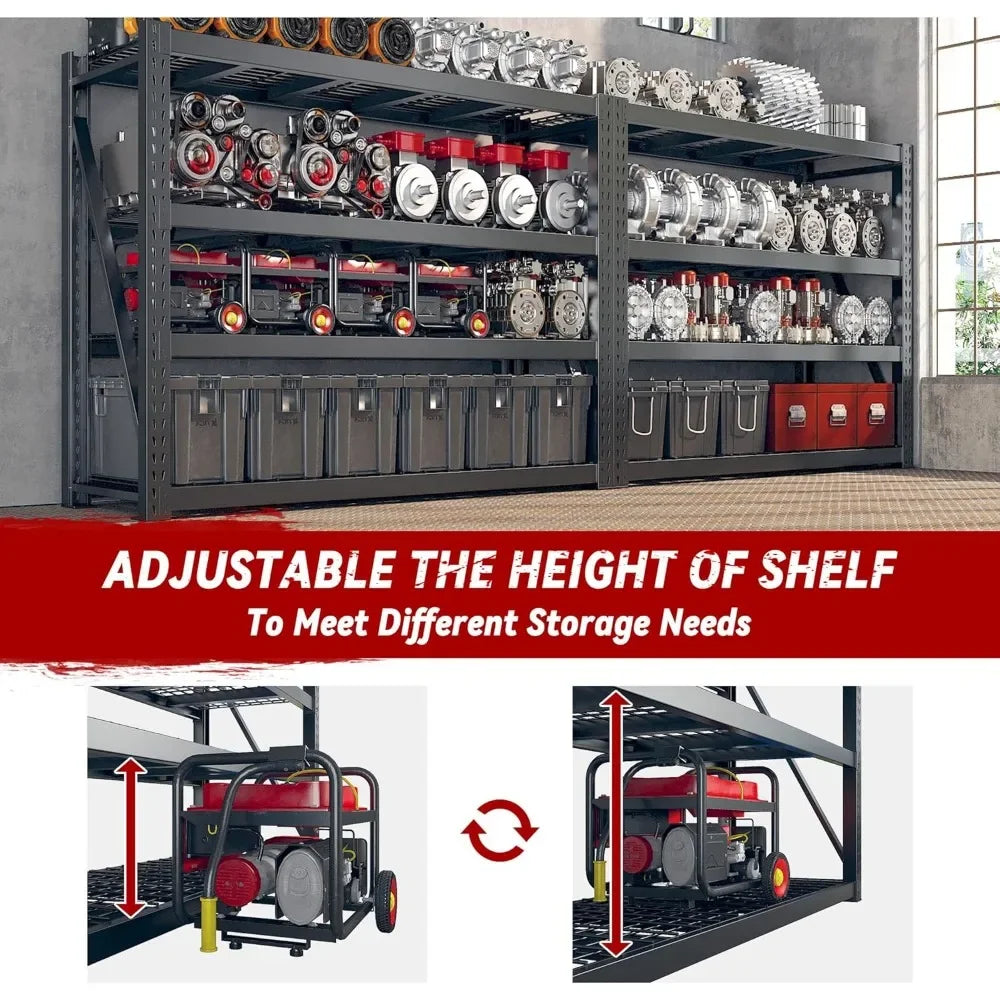 Heavy Duty Garage Shelving 8000lbs Adjustable Industrial Storage Unit