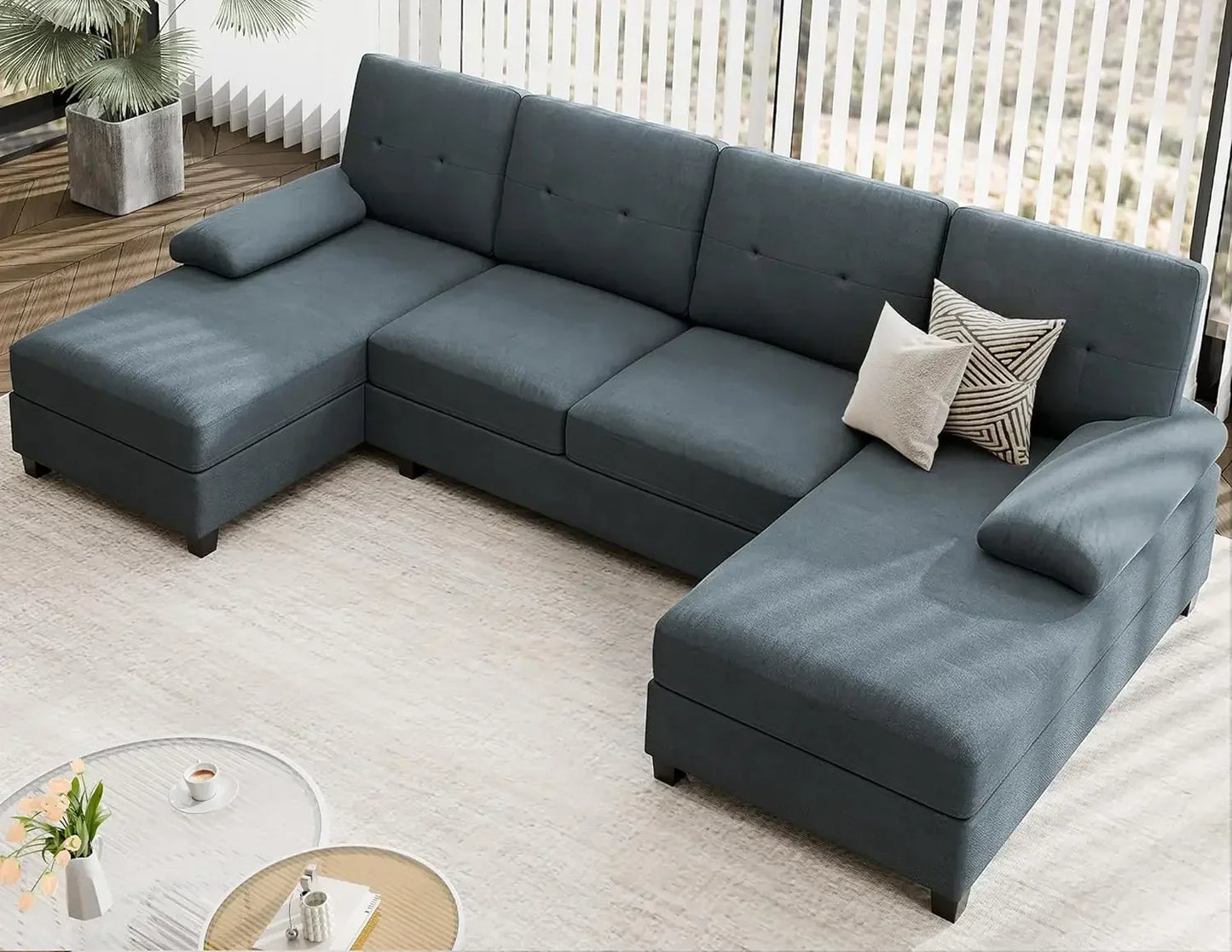 Sectional Sofa U-Shaped Couch for Living Room Furniture Set Clearance