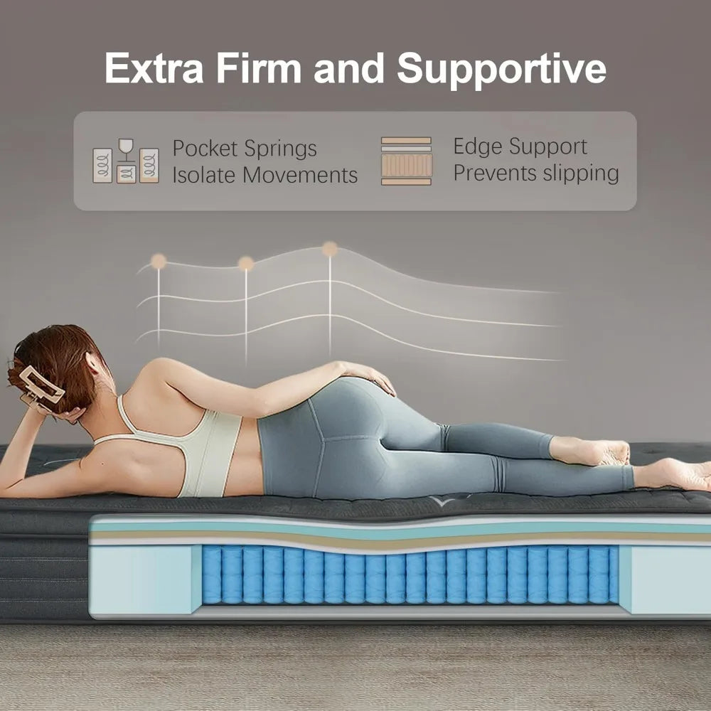 Ljustra 14 Inch Extra Firm King Size Mattress Orthopedic Memory Foam