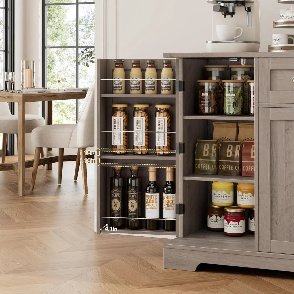 Modern 54 Inch Buffet Cabinet Wood Kitchen Sideboard Storage Furniture