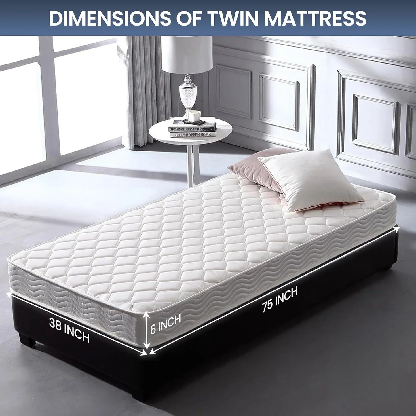 Ljustra 6 Inch Twin Mattress Hybrid Euro Top Comfort Eco-Friendly Innerspring