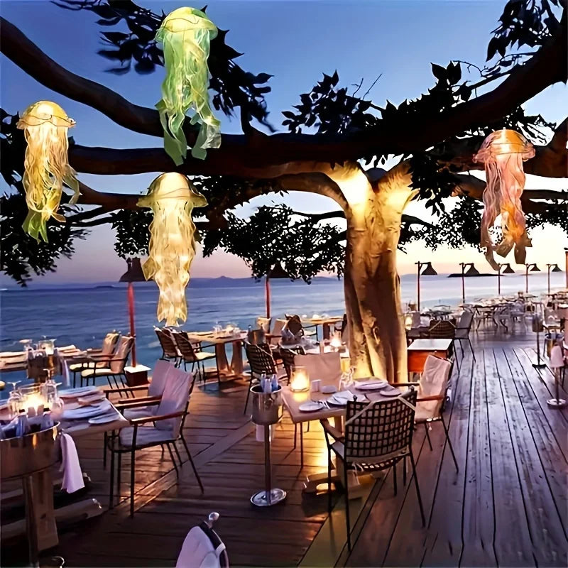 LED Jellyfish Chandelier Outdoor Garden Lights Holiday Decoration