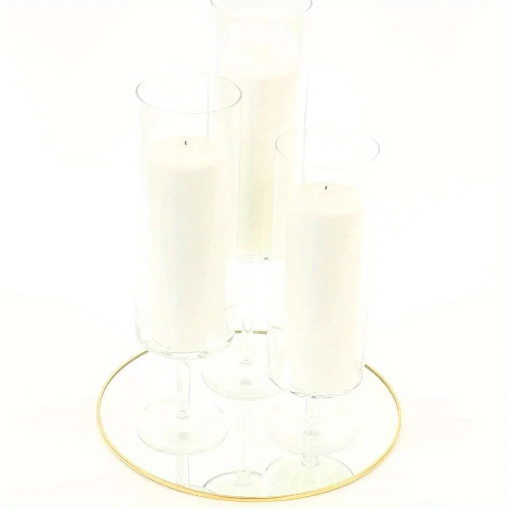 Gold Modern Round Wall Mirror with Detachable Chain for Home Decor