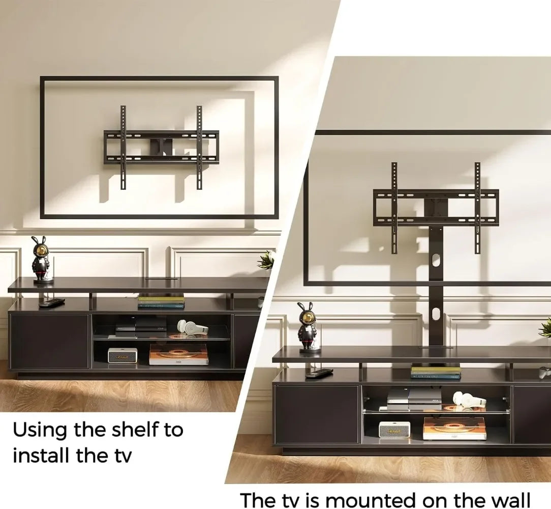 Ljustra TV Stand with Mount and Power Outlet 51.2" Swivel Adjustable