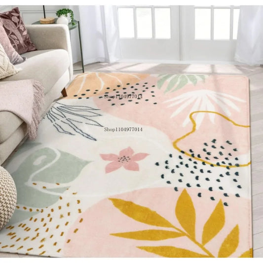 Soft Non-Slip Pink Carpet for Living Room Bedroom Kids Classroom Office