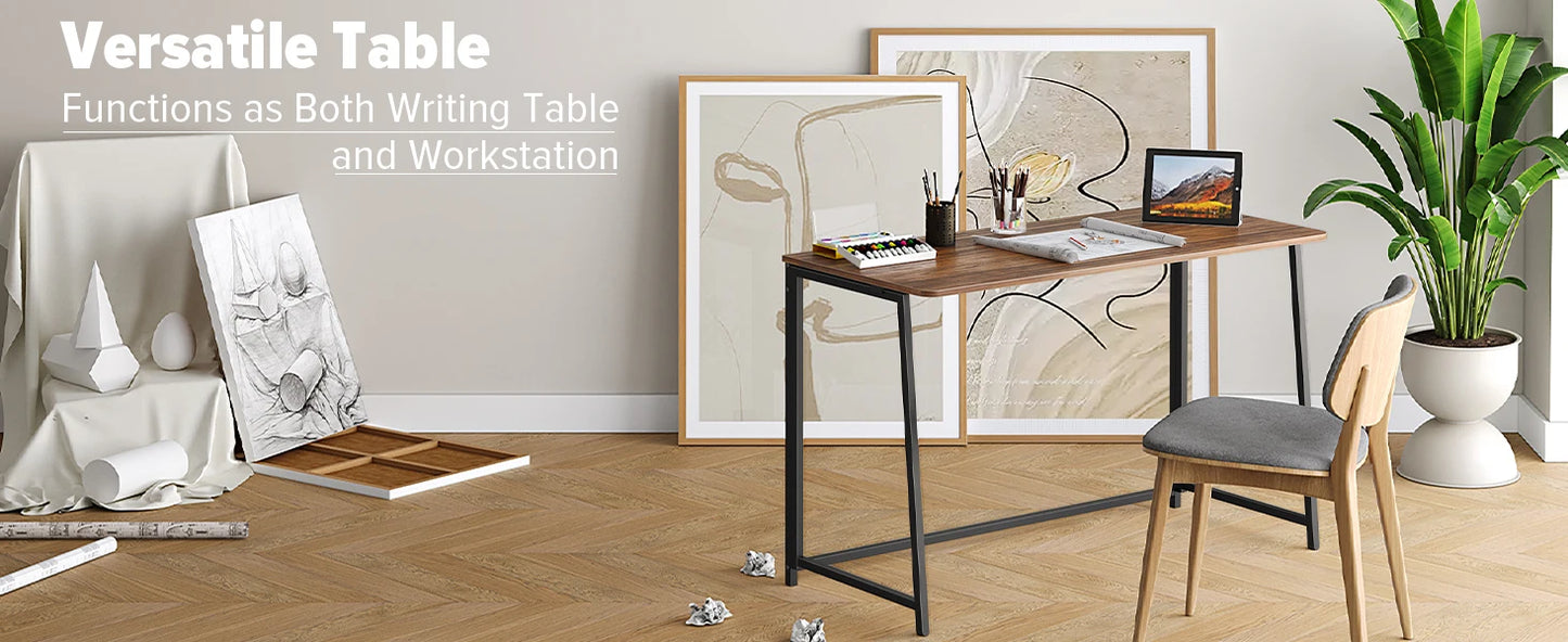 Folding Desk 47.2 Inch Space Saving Computer Table Office Workstation
