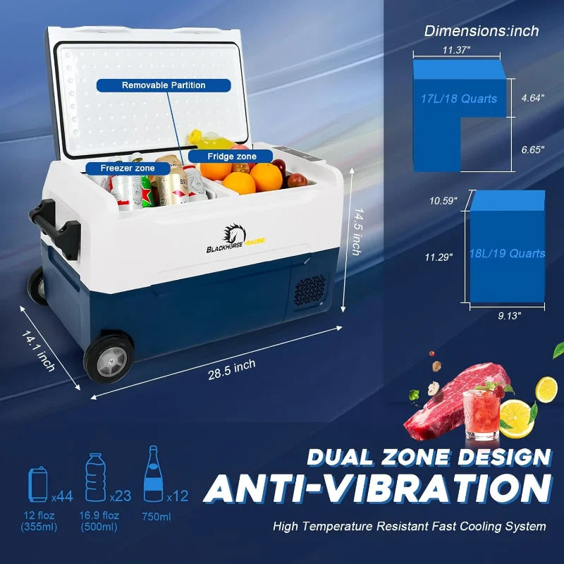 12 Volt Car Refrigerator 37 Quart Portable Freezer WIFI APP Control