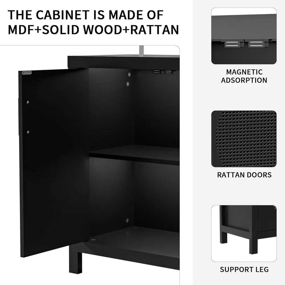 Buffet Cabinet Sideboard Mid Century Modern Storage Accent Credenza