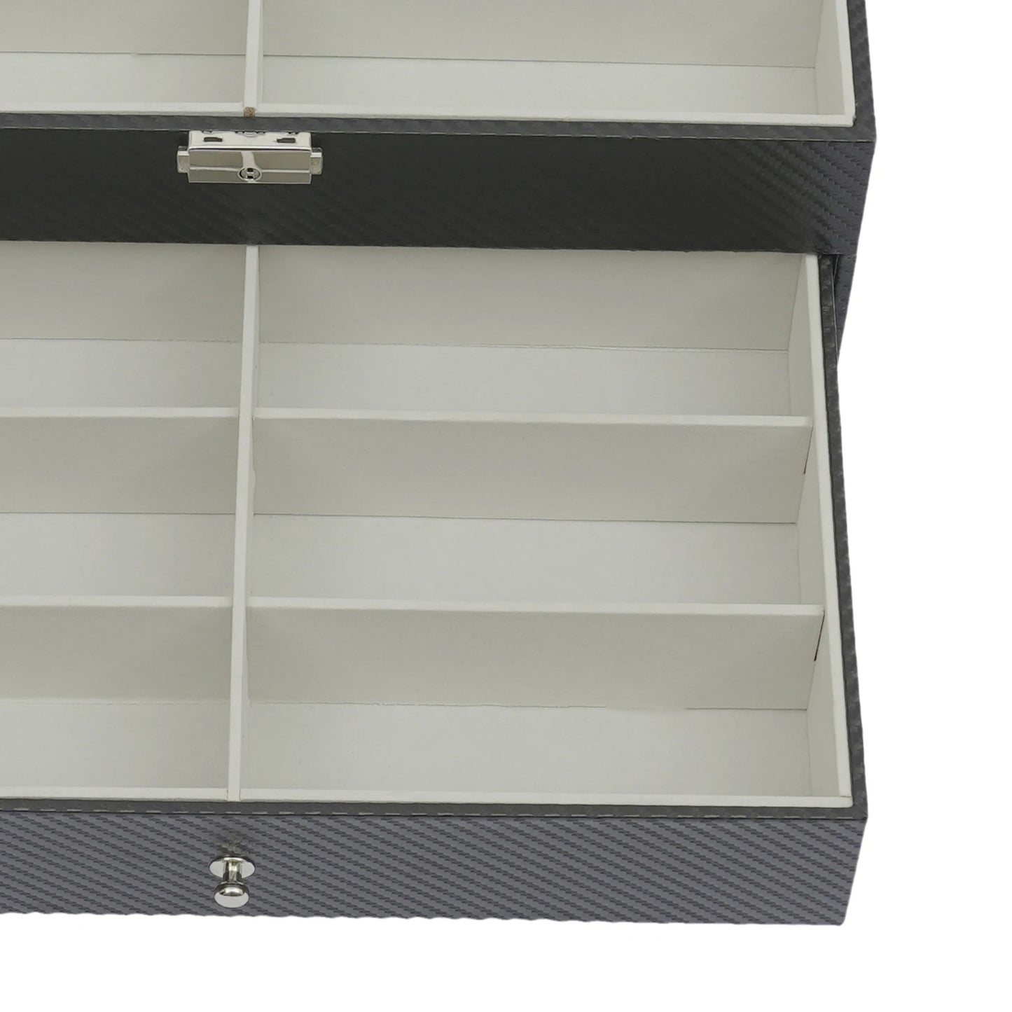 18-Grid Carbon Fiber Eyeglass Case Modern Sunglasses Storage Box