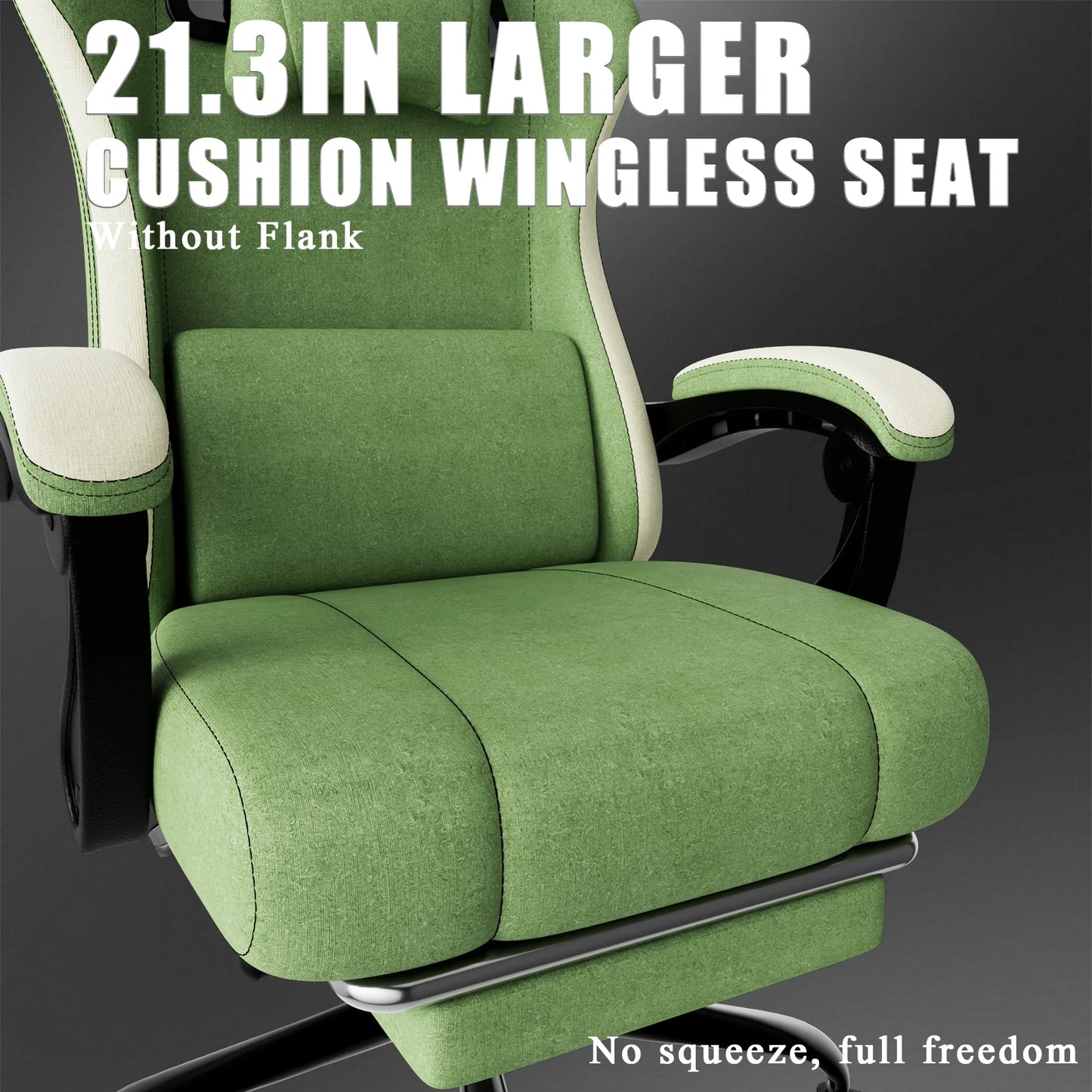 Ergonomic Gaming Chair Adjustable Lumbar Support Footrest PC Chair