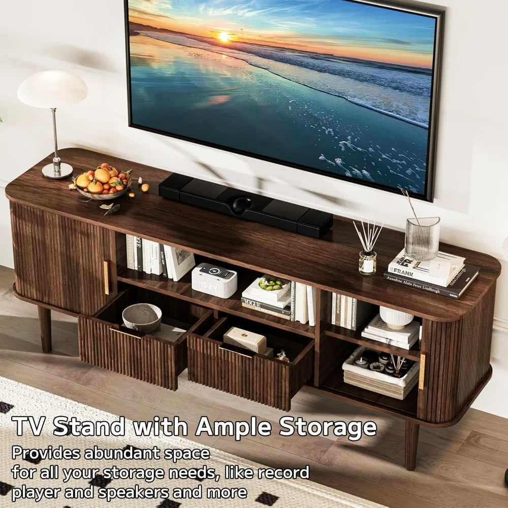 Ljustra Mid Century Modern 62.4 Inch TV Stand Media Console Table