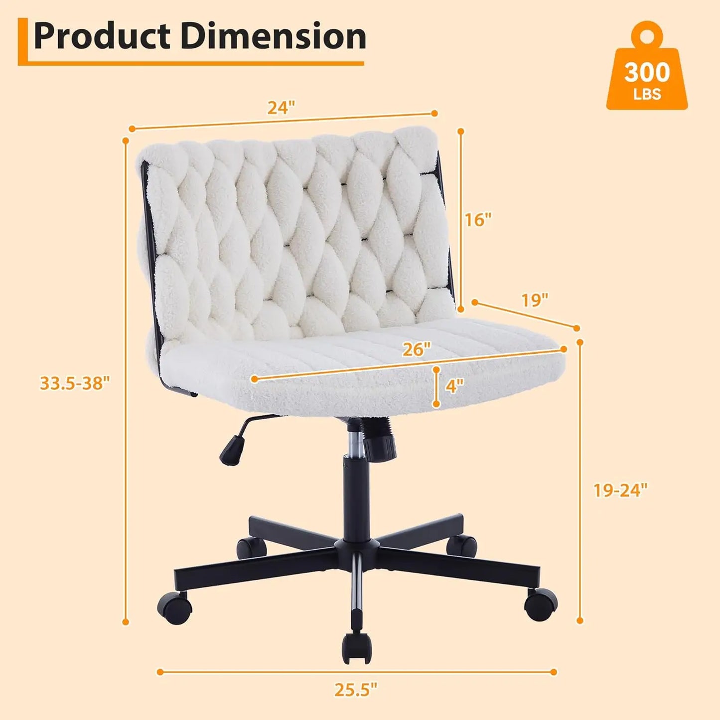 Modern Criss Cross Office Chair Extra Wide Adjustable Height Swivel