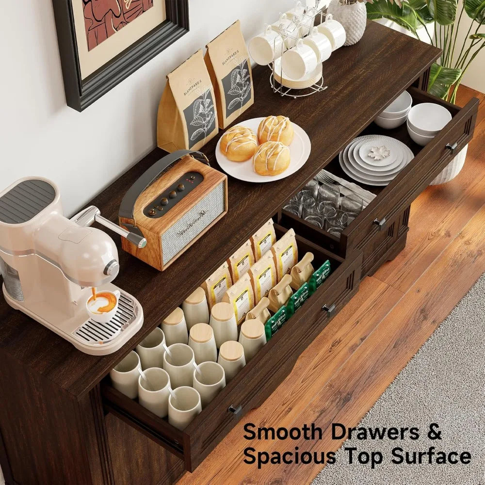 Ljustra 63 Inch Sideboard Buffet Cabinet Kitchen Storage Credenza