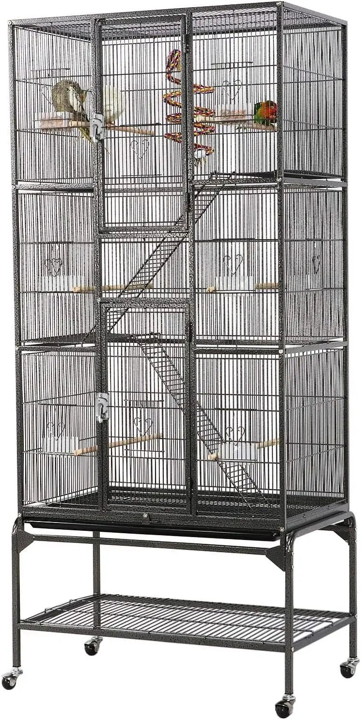 69-Inch Extra Large Bird Cage for Mid-Sized Parrots Cockatiels Conures