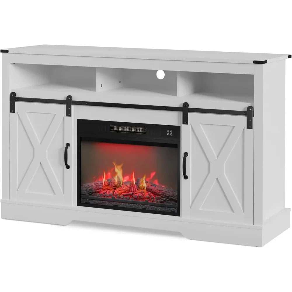 Fireplace TV Stand for 65 Inch TV Electric Fireplace Modern Rustic Center