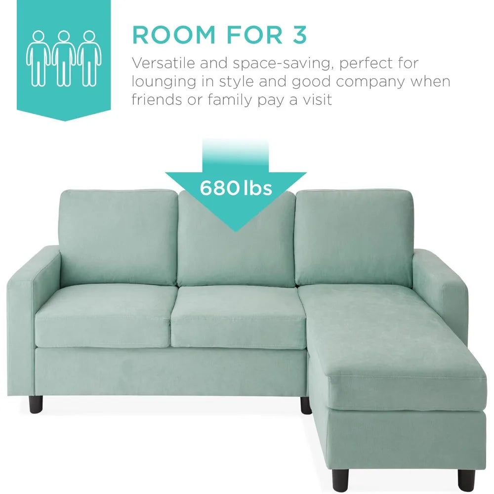 Ljustra Upholstered Sectional Sofa Compact L-Shape Chaise Lounge