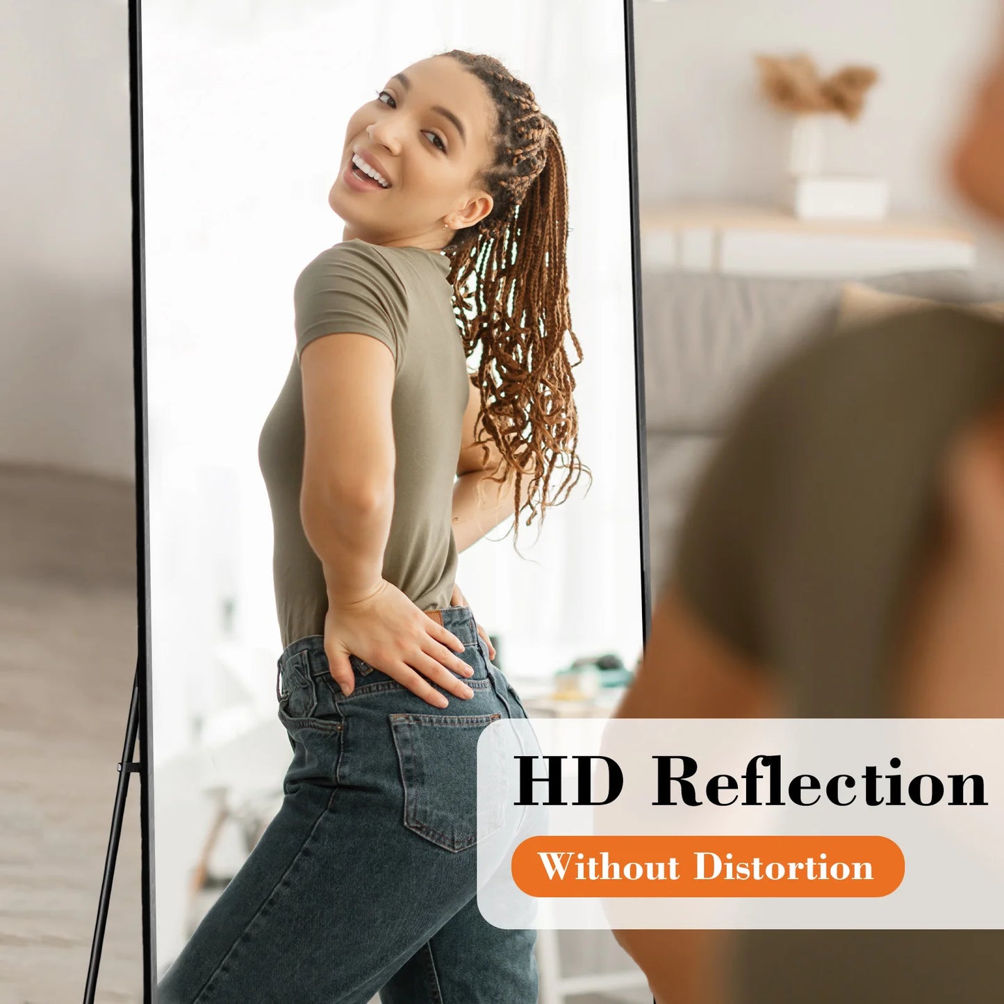 Ljustra 64x21 Full Body Wall Mirror Standing Hanging Leaning Aluminum Frame