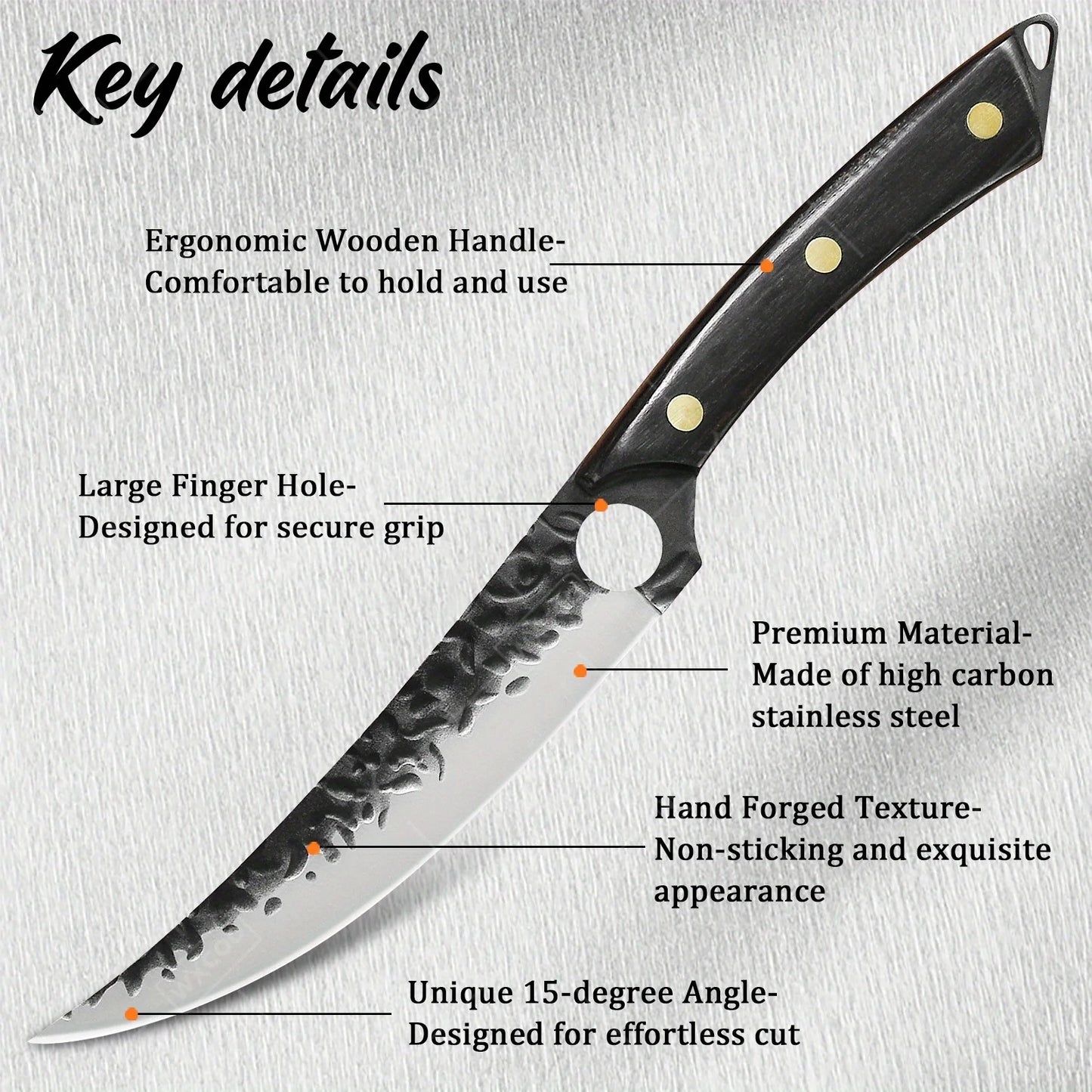 Ljustra High Carbon Steel Boning Knife Professional Cooking BBQ Knife