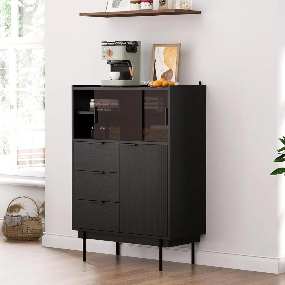 Modern Sideboard Cabinet with Storage Buffet 31.5x45 Sliding Doors
