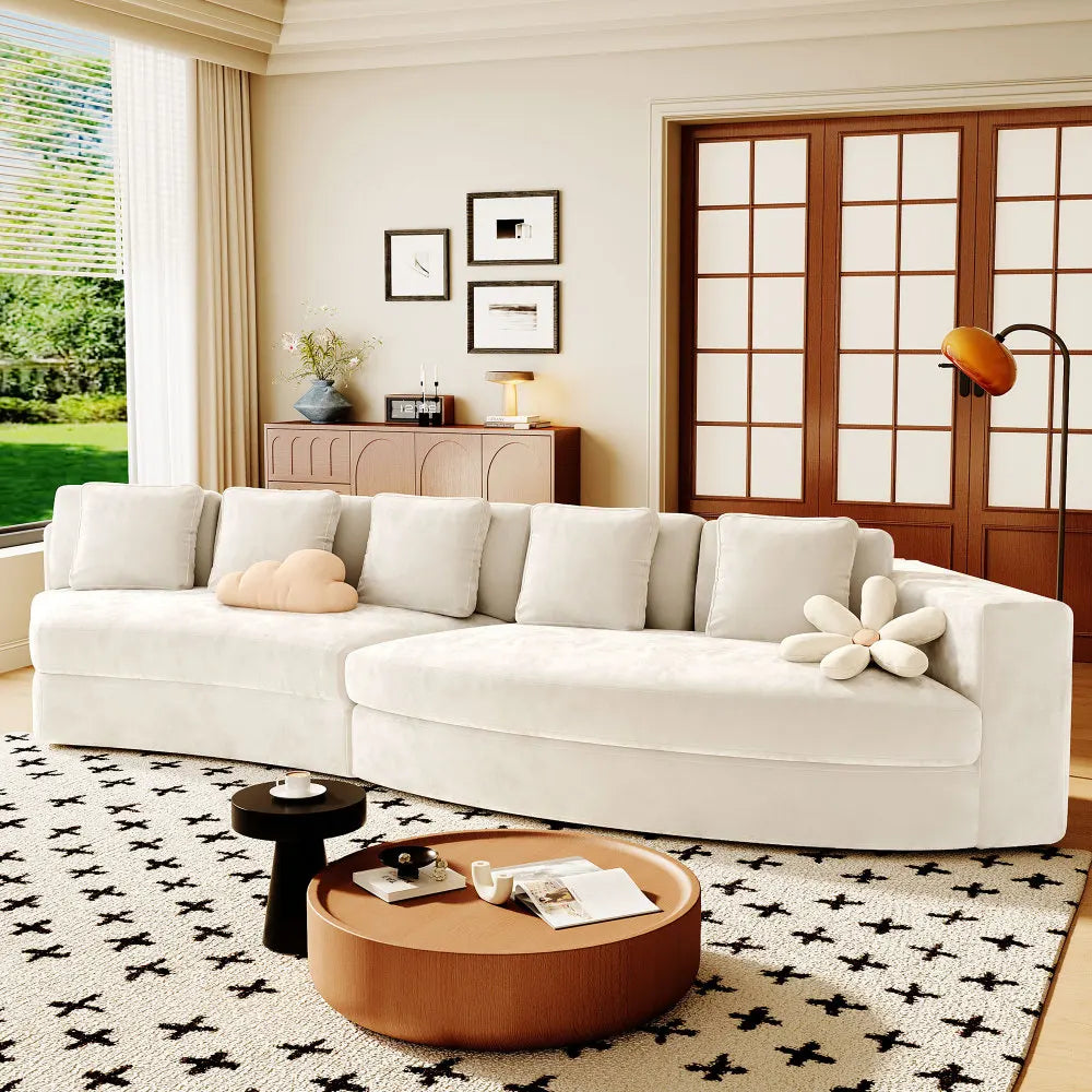 Ljustra 115.7" Modular Sectional Sofa Curved Couch for Living Room