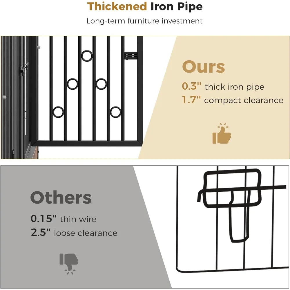 71 Inch Dog Crate Furniture for 2 Dogs XXL Wooden Dog Cage Kennel