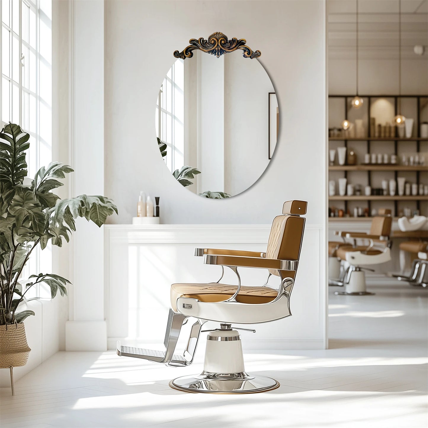 Oval Vintage Baroque Mirror 50/60/70CM Antique Frame Glam Wall Decor