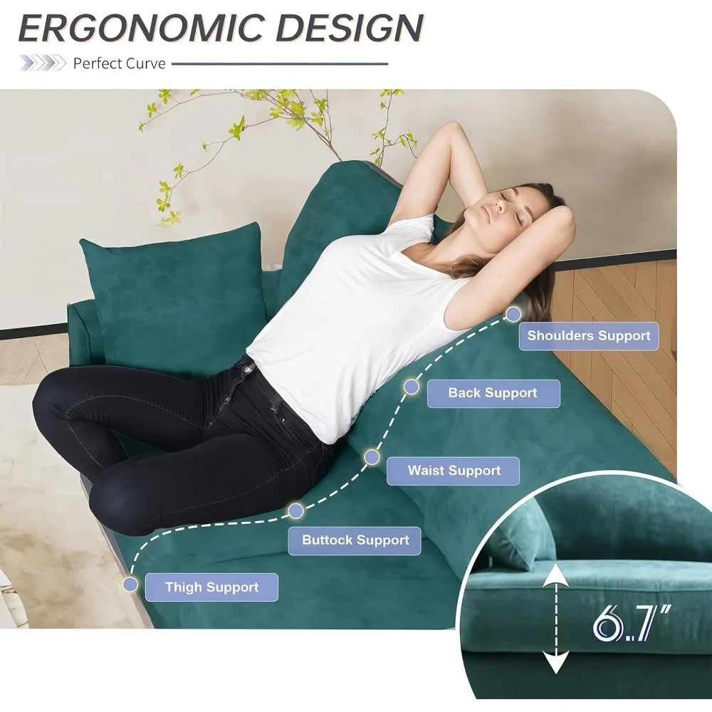 Ljustra 81 Inch Loveseat Sofa Couch USB Charging 2 Cup Holders Small Spaces