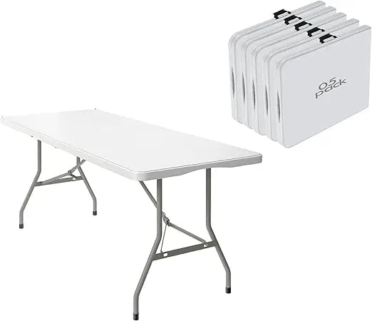 5 Pack 6 Foot Foldable Table Heavy Duty Portable Perfect for Events