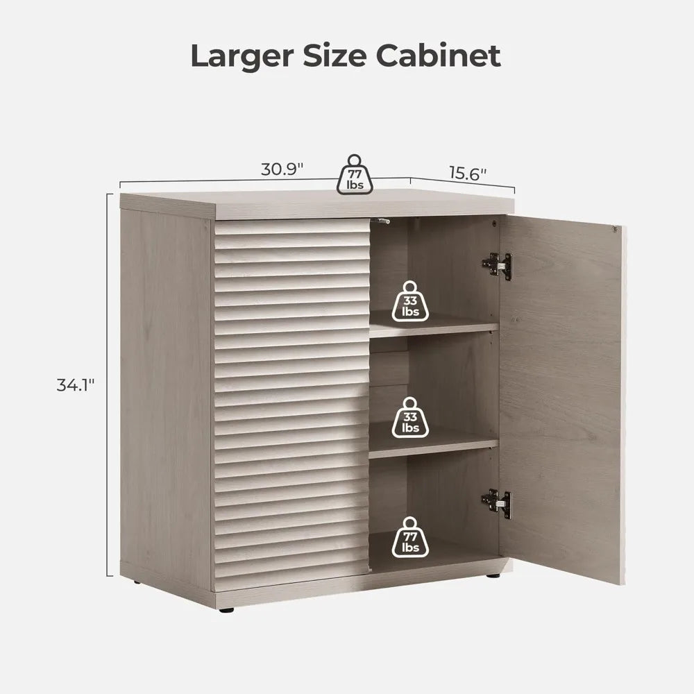 Buffet Cabinet Storage Accent Sideboard Modern Credenza Media Console