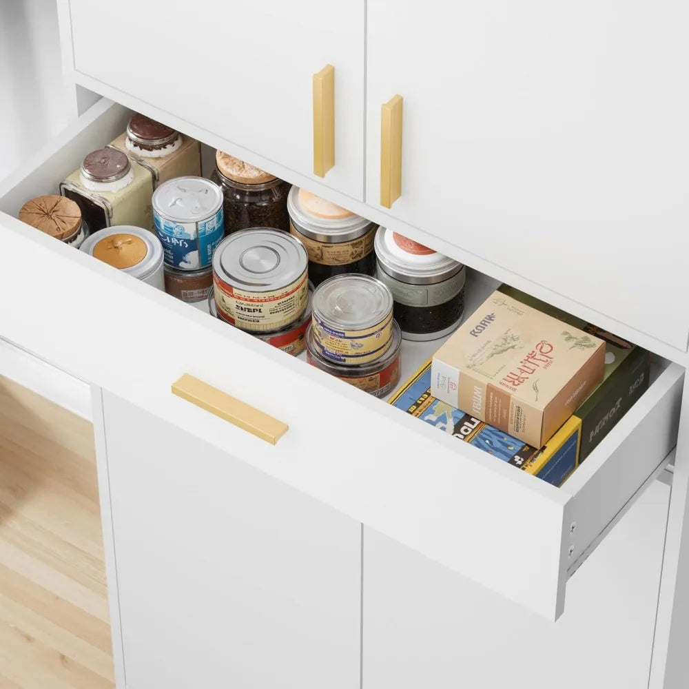 Ljustra 71 Inch Tall Pantry Cabinet Storage with Doors and Shelves
