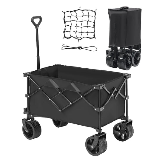 Ljustra Collapsible Folding Beach Wagon All-Terrain Wheels Drink Holder
