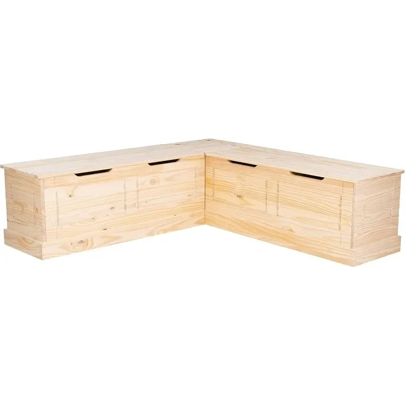 Harris Unfinished Wood Backless Nook with Hidden Storage Seat