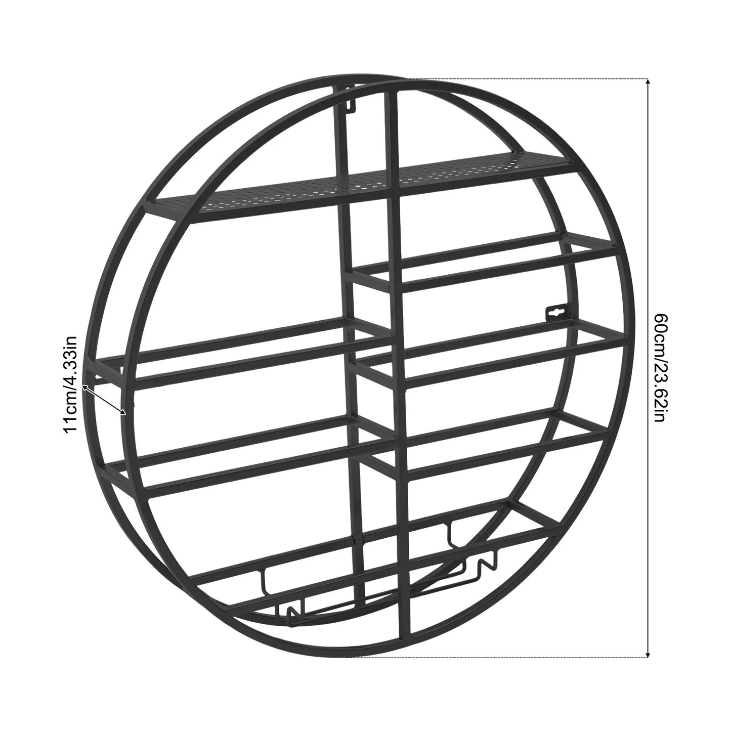 Wall-mounted Round Wine Rack Large Capacity for Home and Pub Storage