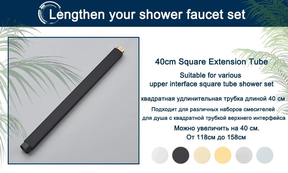 Black Digital Display Thermostatic Shower Faucet Rainfall Mixer Tap