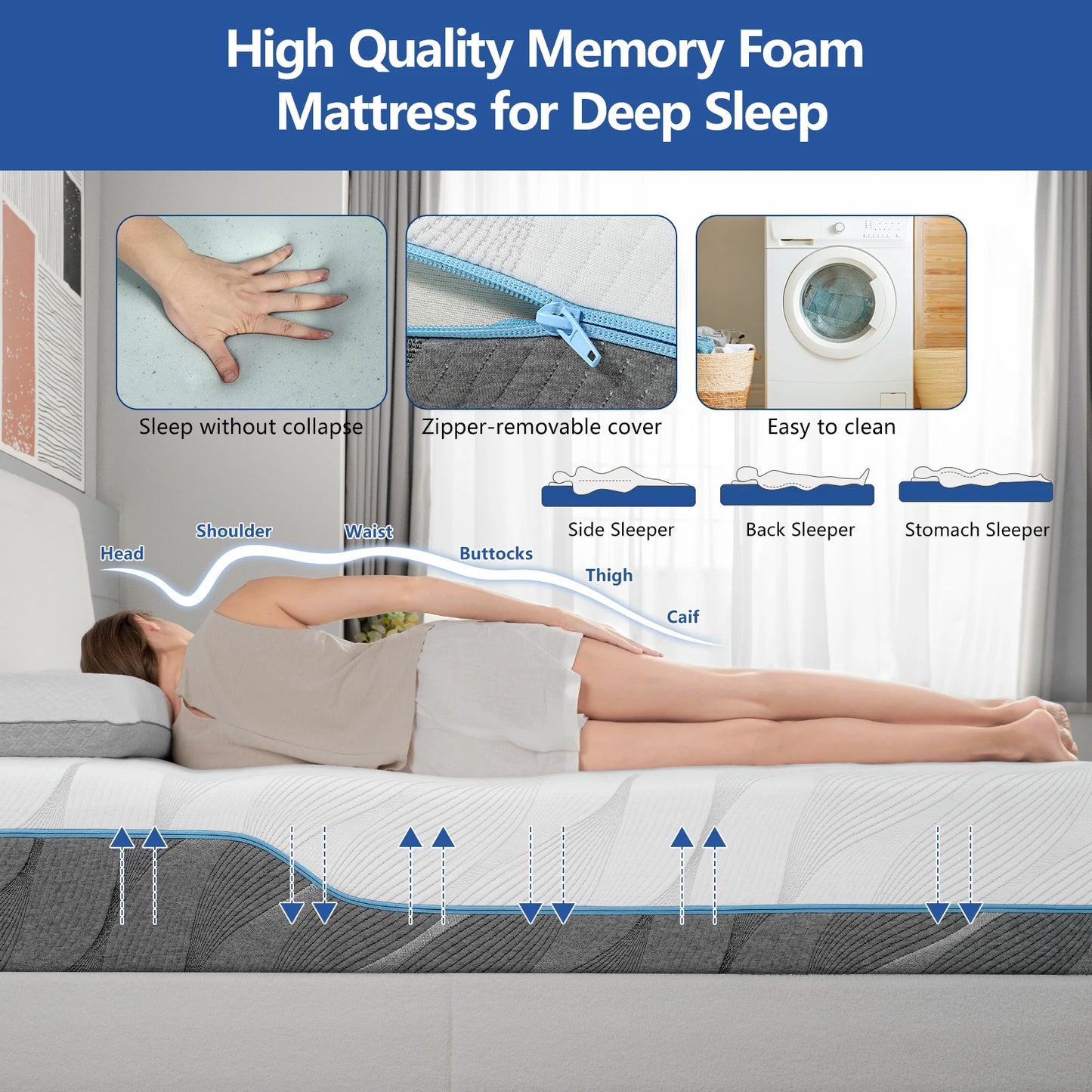 Ljustra Extra Firm Flippable Full Mattress for Back Pain Relief