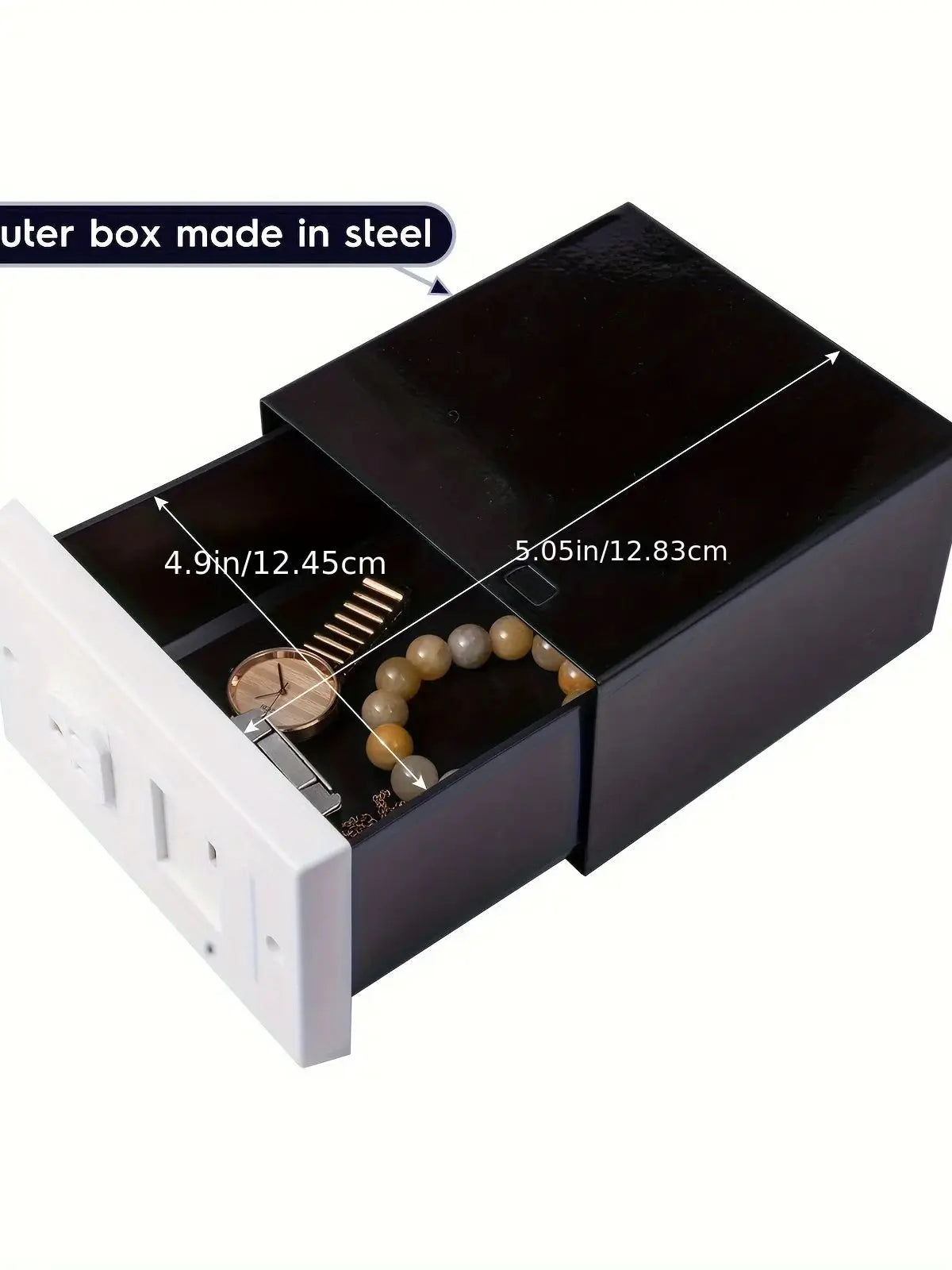 Imitation Double US Plug Wall Safe Hidden Stash Box Security Lock