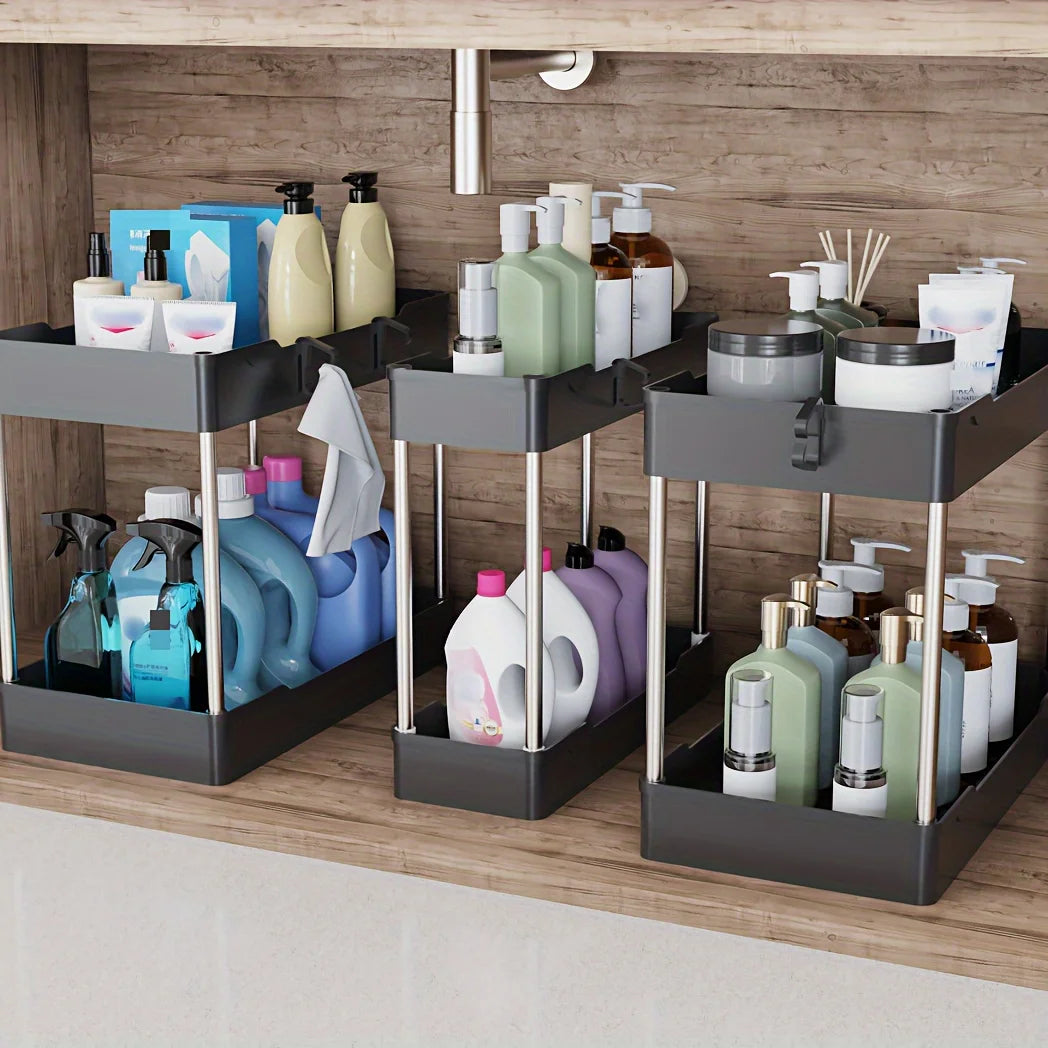 3pcs Under Bathroom Sink Organizers Storage Racks for Home Kitchen Bathroom
