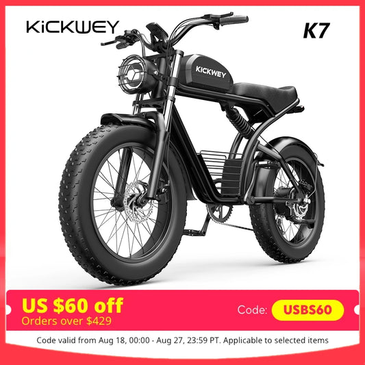 Ljustra Kickwey K7 Electric Bike 1500W 48V 20 Inch Fat Tire Mountain
