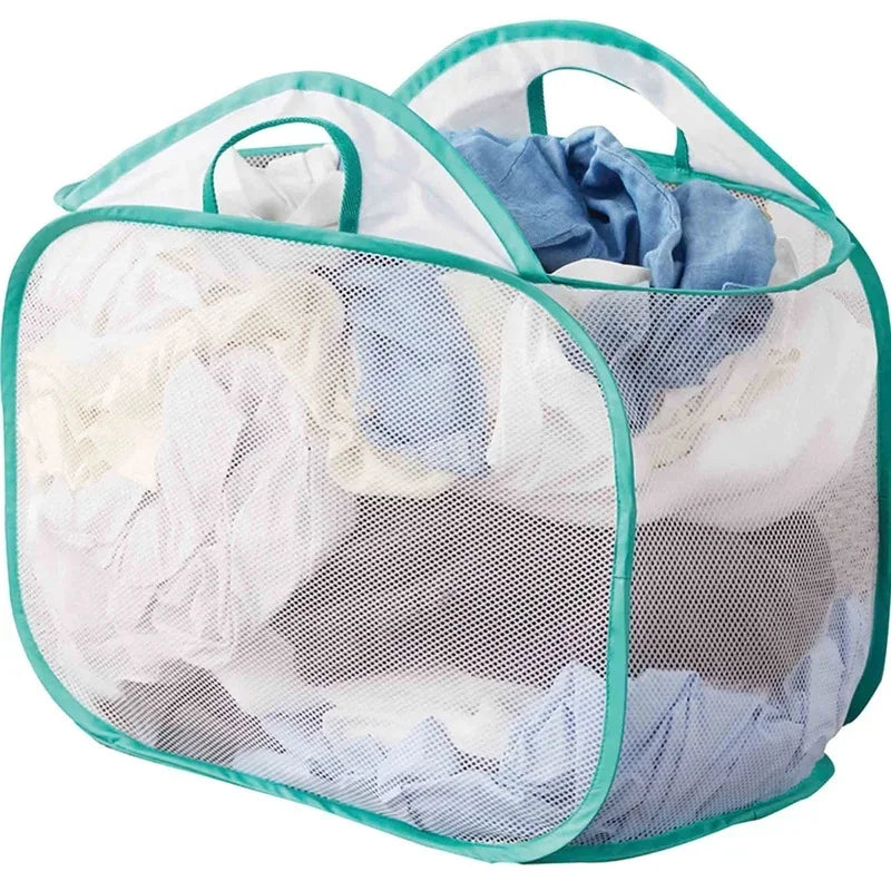 4 Pack Collapsible Pop Up Laundry Hamper Mesh Storage Solution Heavy Duty