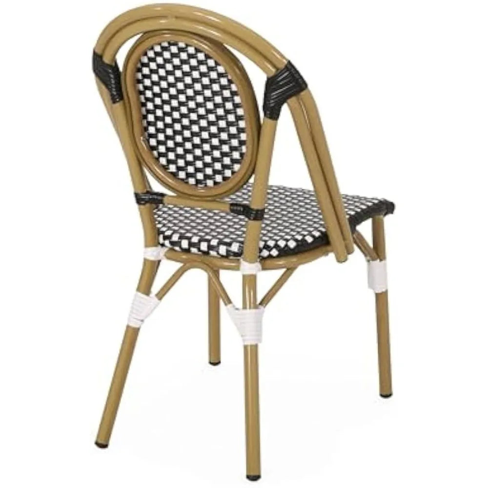 Indoor Outdoor Bistro Chair Set of 2 Lightweight Garden Chairs