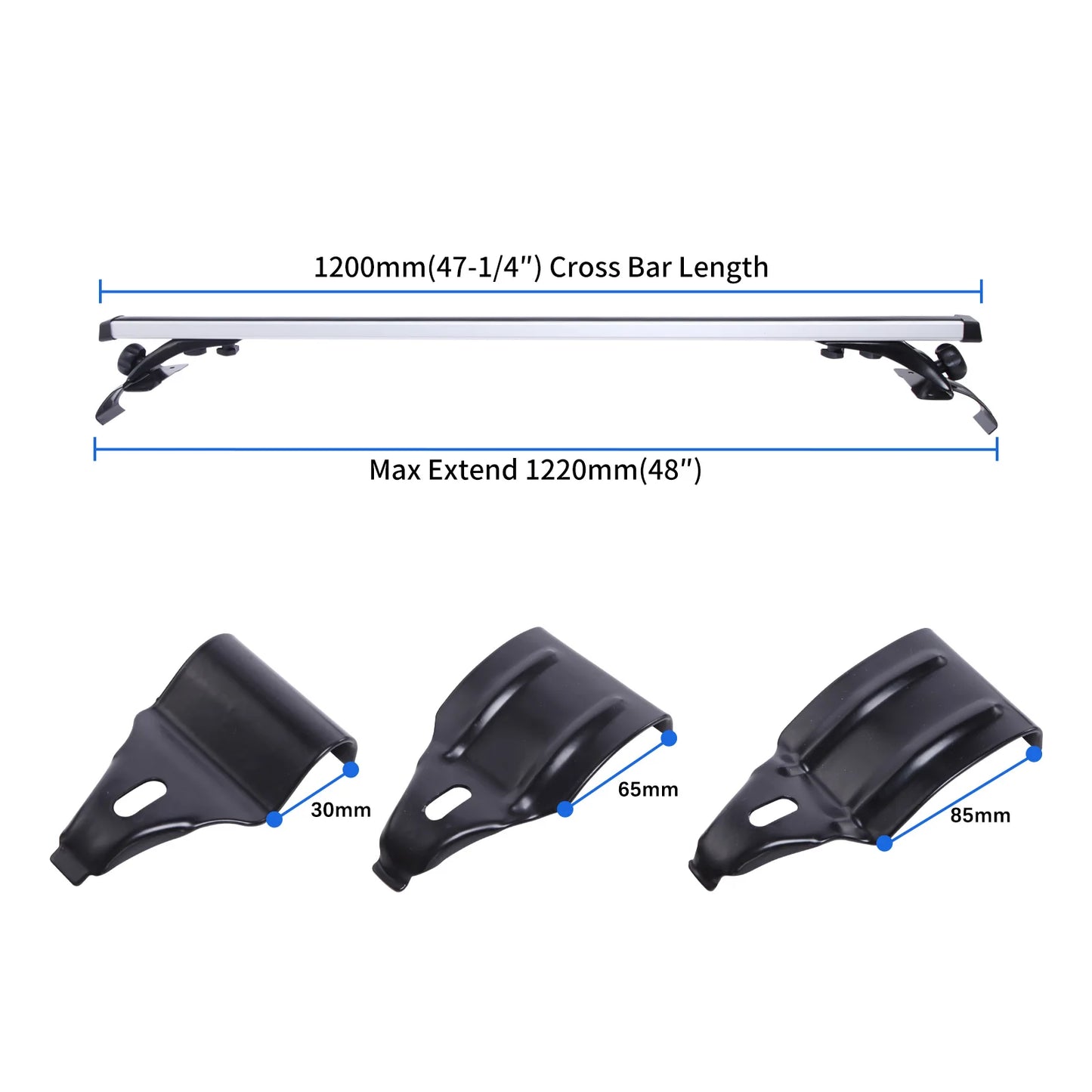 2Pcs Aluminum Roof Rack Cross Bars Carrier for Volkswagen Passat Jetta MK6