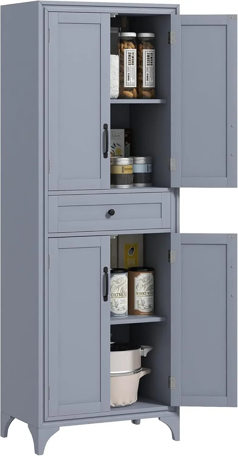 67 Inch Tall Freestanding Kitchen Pantry Cabinet with Adjustable Shelves