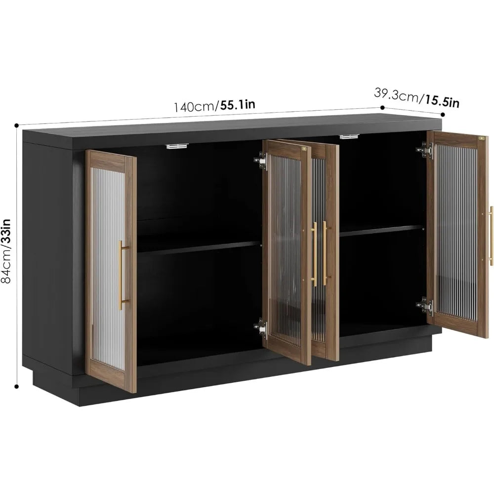 Buffet Cabinet Storage Sideboard 55.1 Inch Modern Kitchen Cabinet
