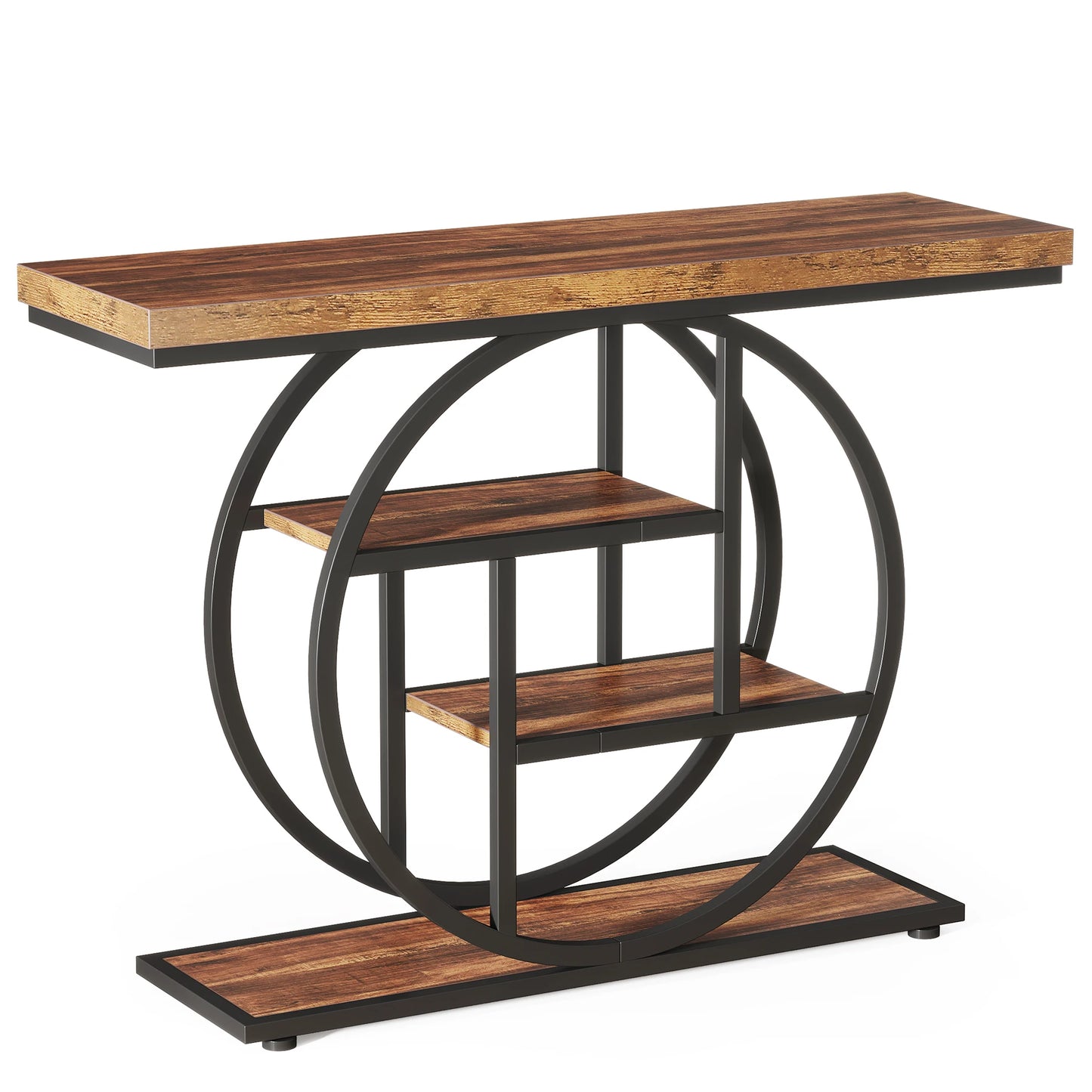 Console Table 4-Tier Entryway Table Industrial Sofa Table Living Room
