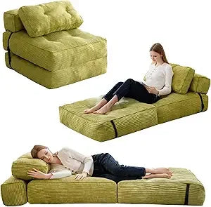 Folding Couch Sofa Bed Convertible Sleeper Chair Portable Mattress