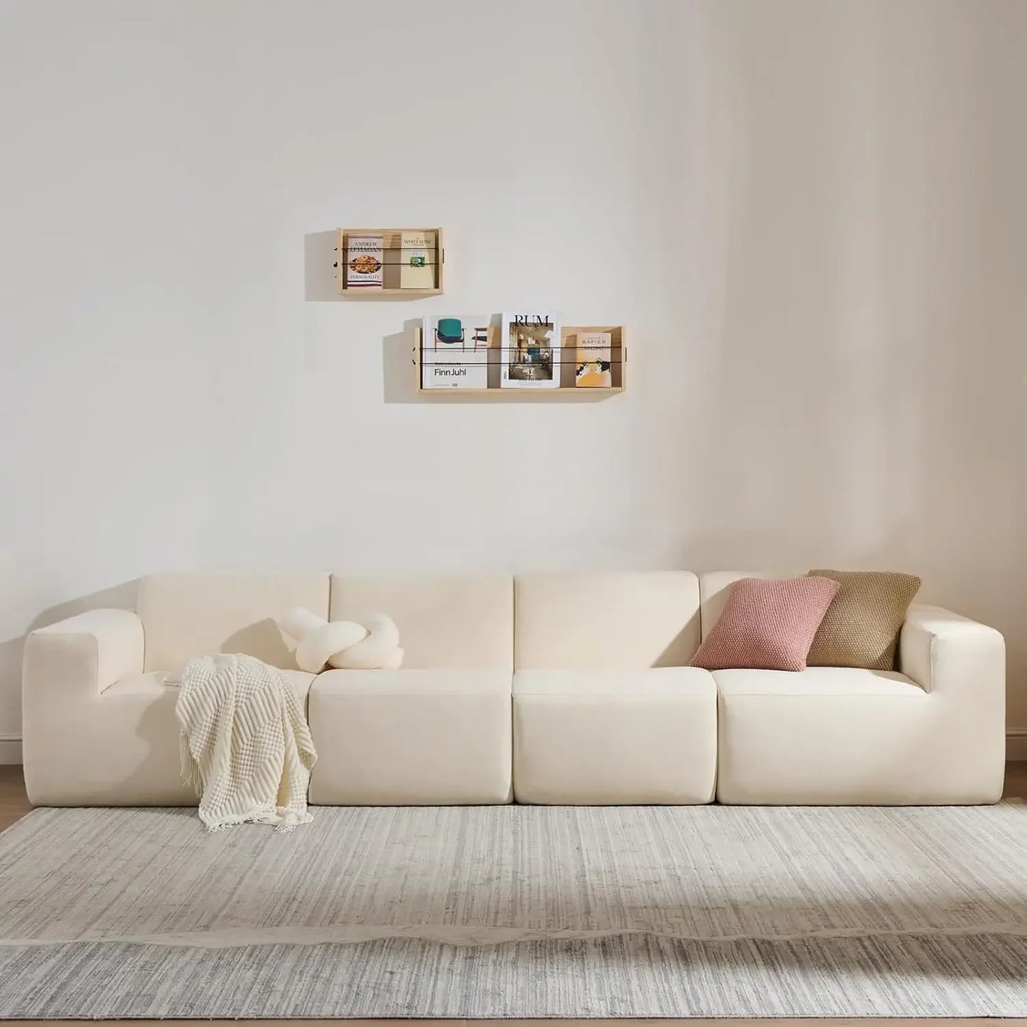 Modular Sectional Sofa 101 Inch Grey Polyester Couch Living Room