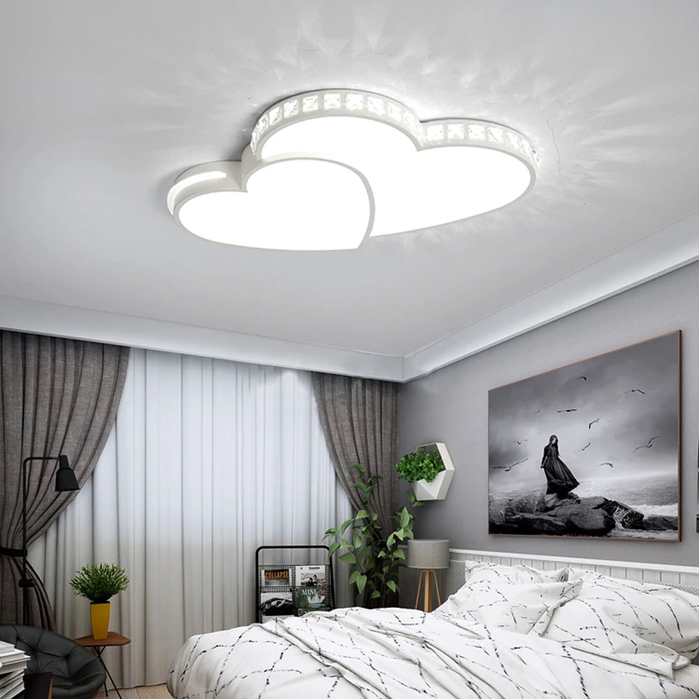 Modern Heart Shaped LED Ceiling Light for Kids Bedroom Living Room
